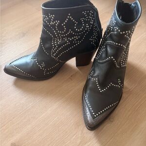 Zadig & Voltaire Black Studded Ankle Booties